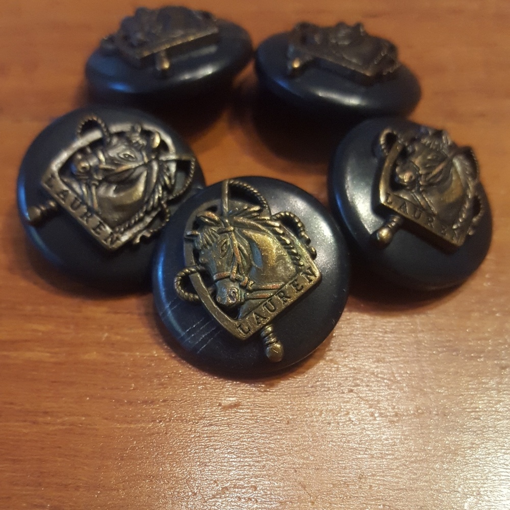 Lauren buttons, bronze, black. 5